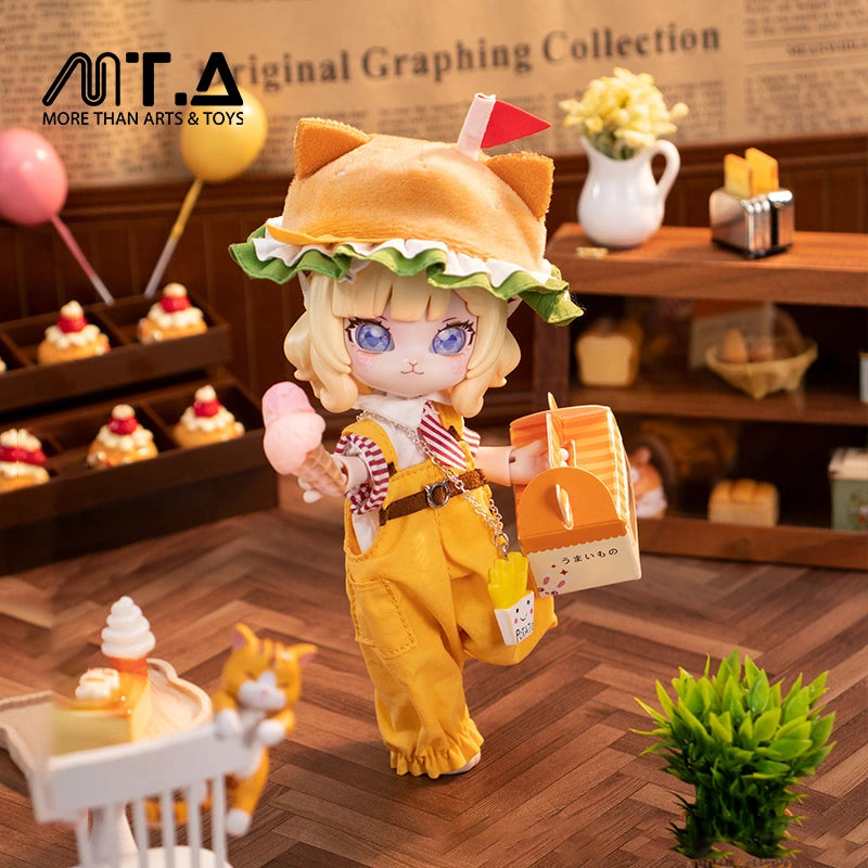 Dessert Series Cheese Meow Burger 1/12 BJD Clothing Set