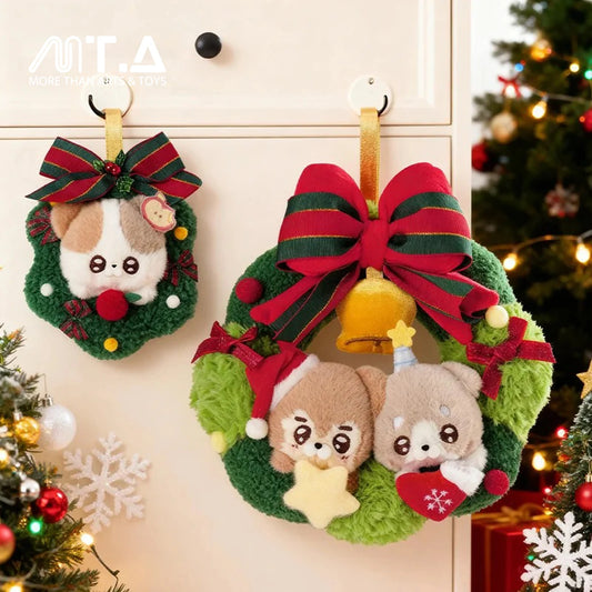Handspupu Christmas Eve Series Wreath Puppy Plush Pendant