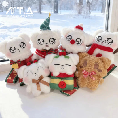 Christmas Snowy Night Dressed Puppy Plush Clip Blind Box