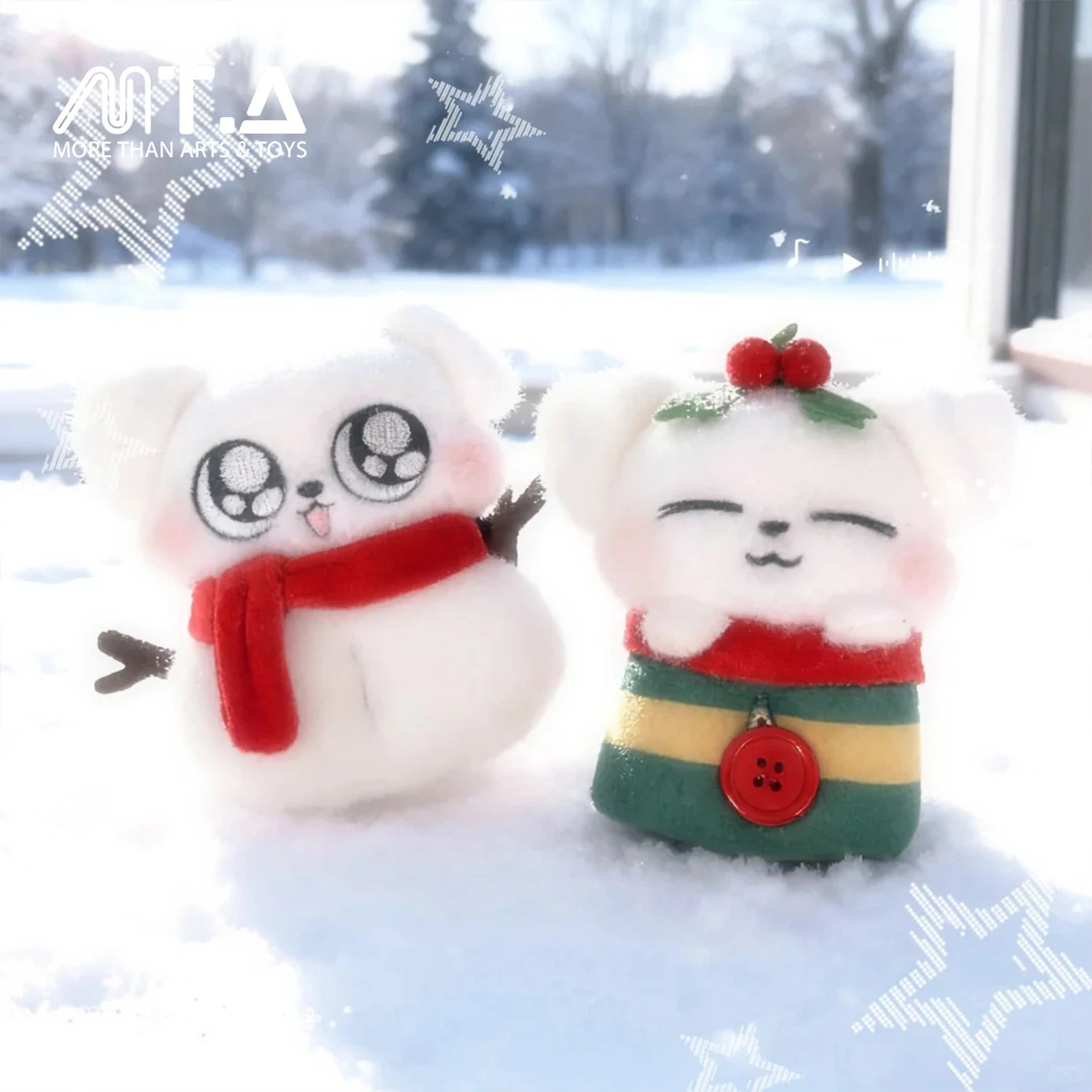 Christmas Snowy Night Dressed Puppy Plush Clip Blind Box