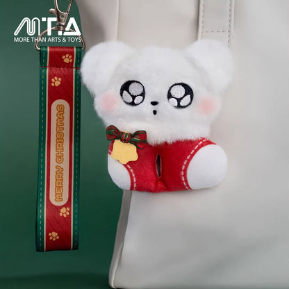 Christmas Snowy Night Dressed Puppy Plush Clip Blind Box