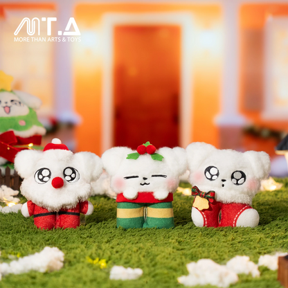 Christmas Snowy Night Dressed Puppy Plush Clip Blind Box