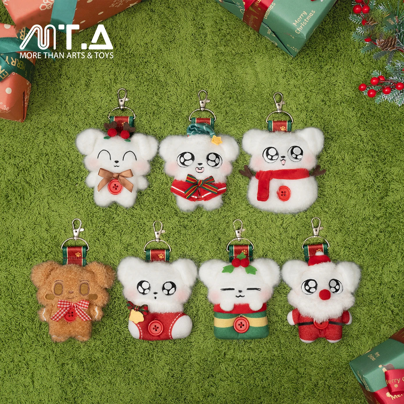 Christmas Snowy Night Dressed Puppy Plush Clip Blind Box