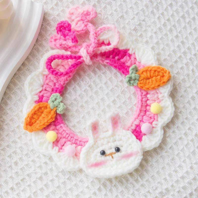 Colorful Crochet Bib Collar for Plushies & Small Pets