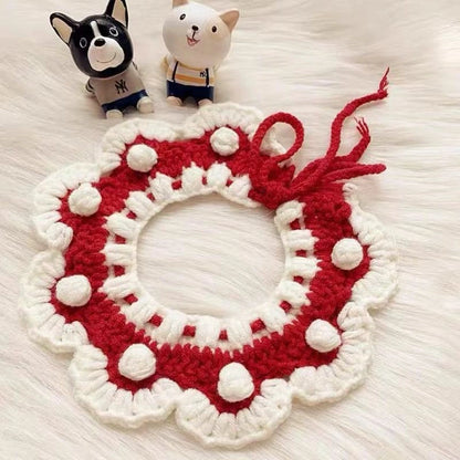 Colorful Crochet Bib Collar for Plushies & Small Pets