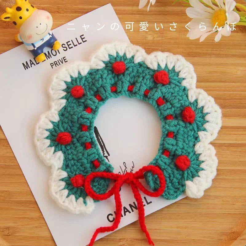 Colorful Crochet Bib Collar for Plushies & Small Pets