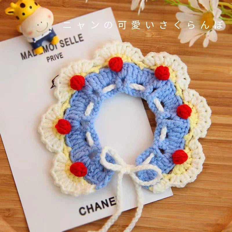 Colorful Crochet Bib Collar for Plushies & Small Pets