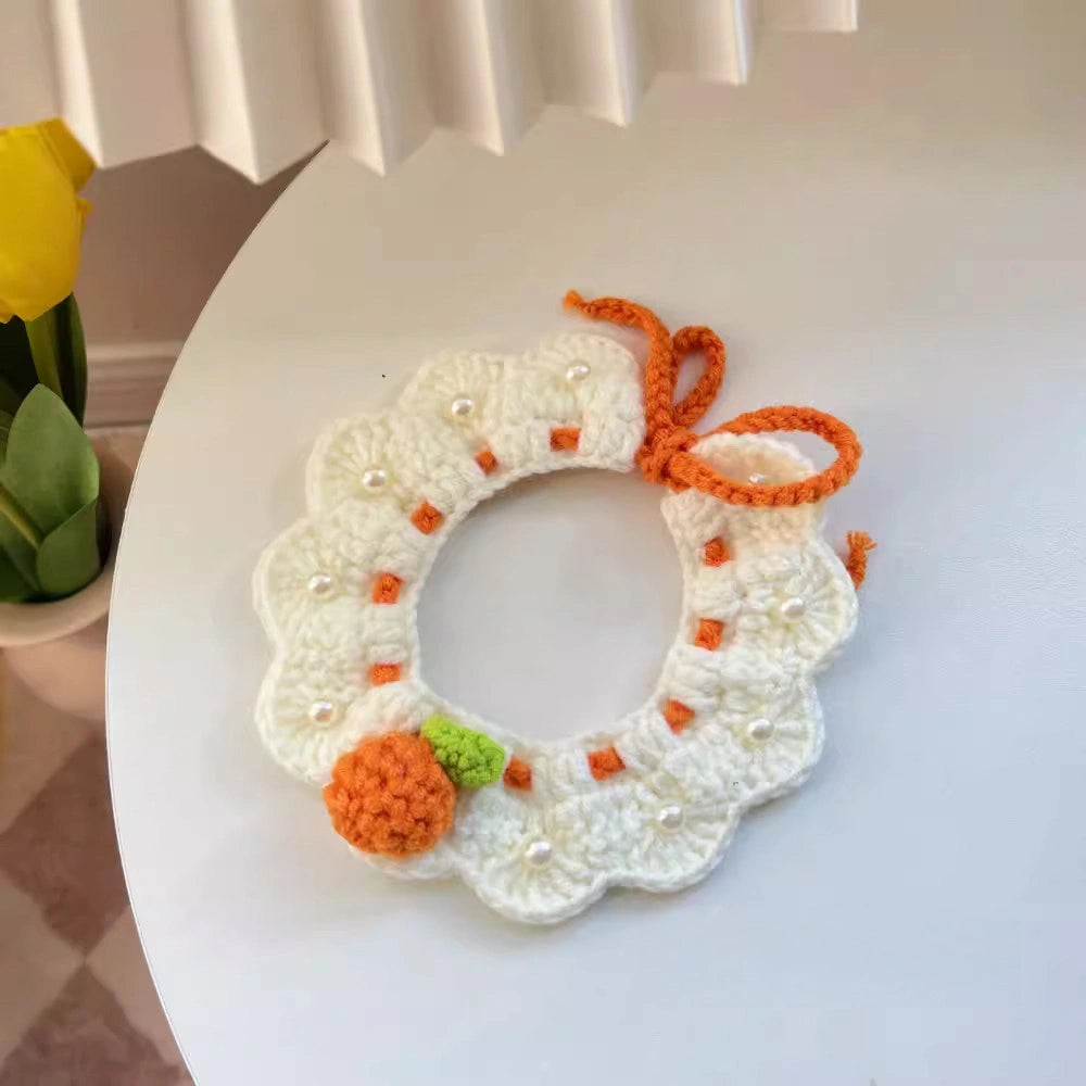 Colorful Crochet Bib Collar for Plushies & Small Pets