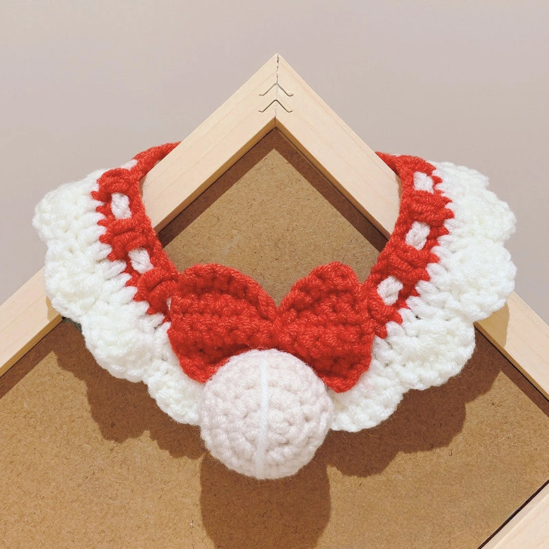 Colorful Crochet Bib Collar for Plushies & Small Pets