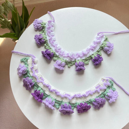 Colorful Crochet Bib Collar for Plushies & Small Pets