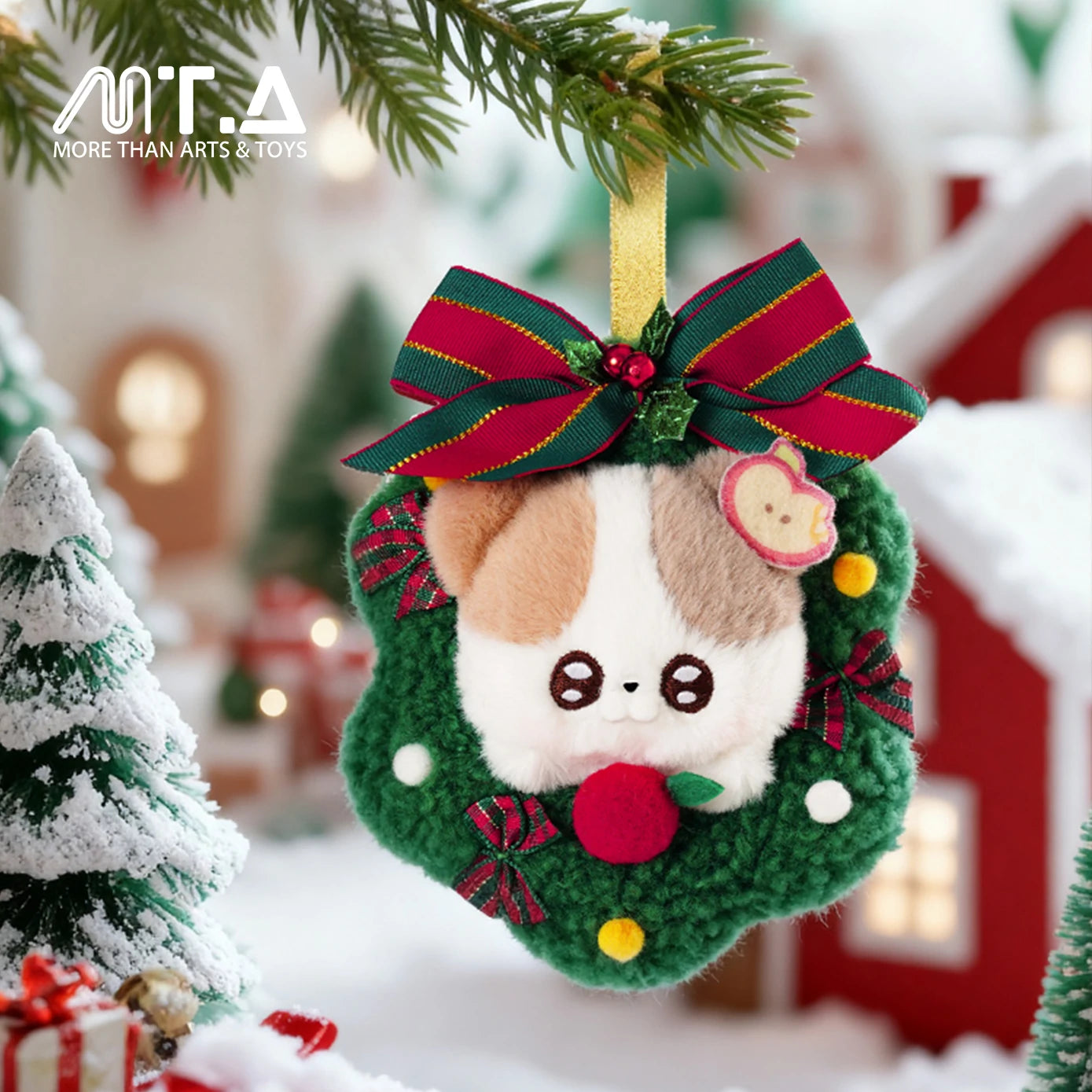 Handspupu Christmas Eve Series Wreath Puppy Plush Pendant