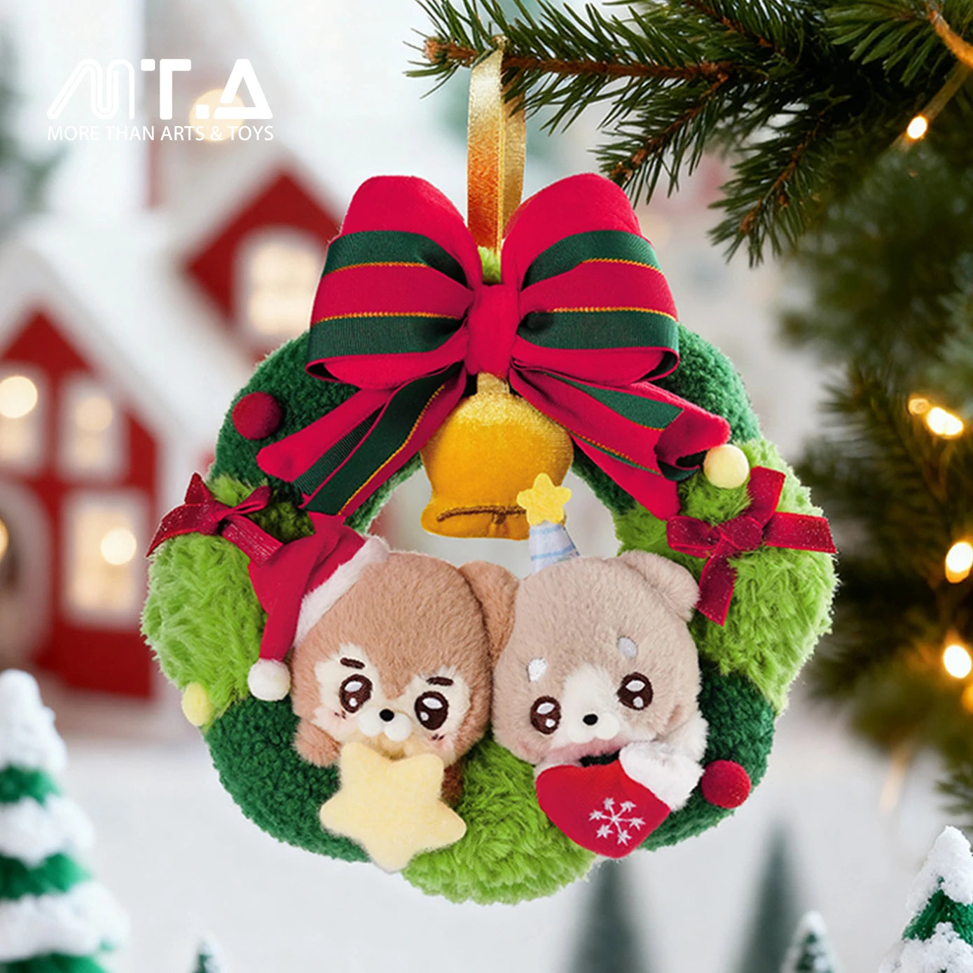 Handspupu Christmas Eve Series Wreath Puppy Plush Pendant