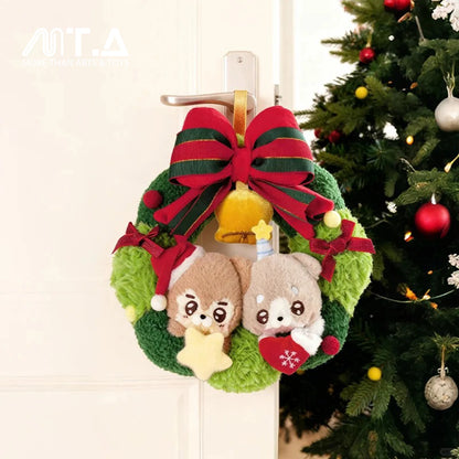 Handspupu Christmas Eve Series Wreath Puppy Plush Pendant