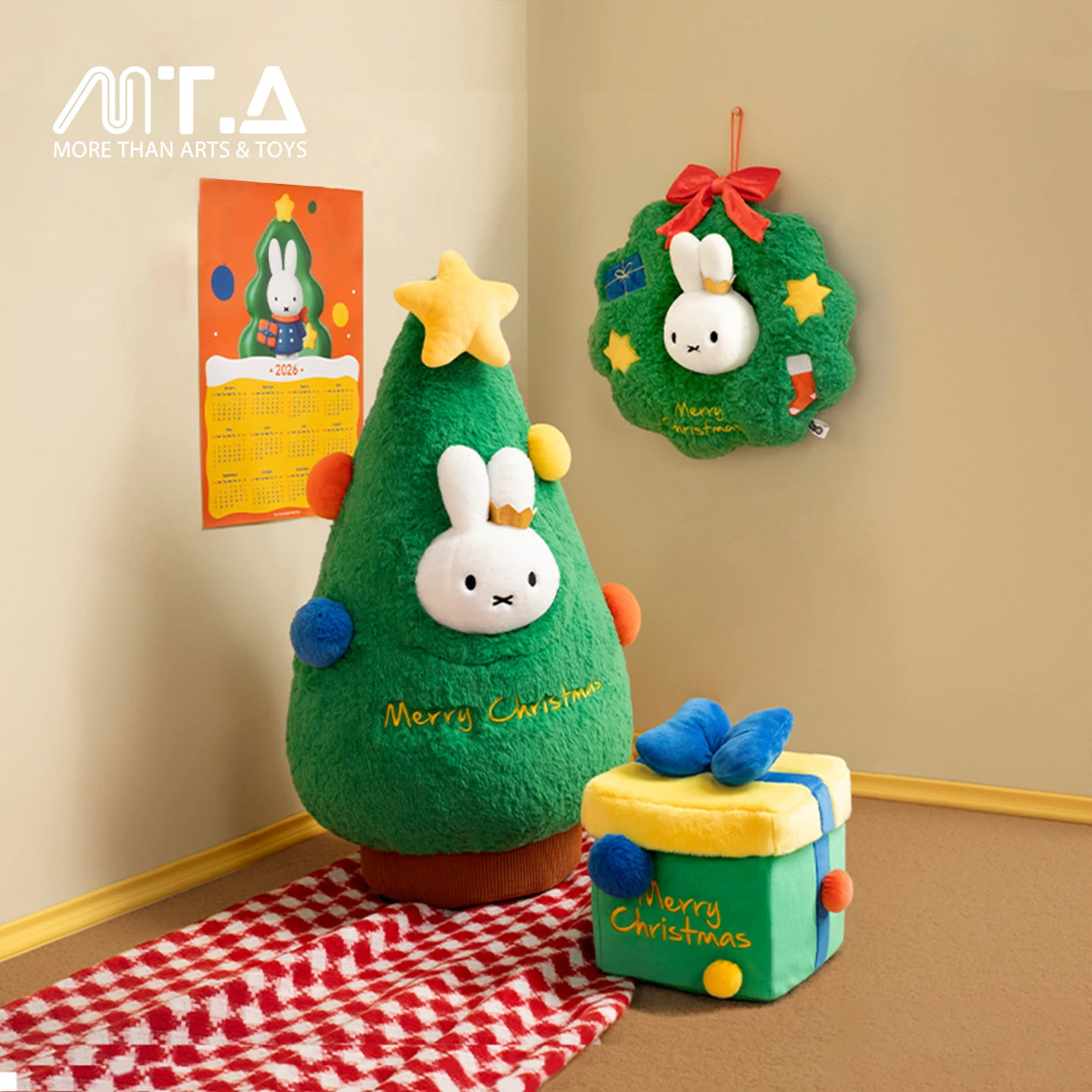 Miffy Winter Series Christmas Tree Cushion & Wreath Plush Decor