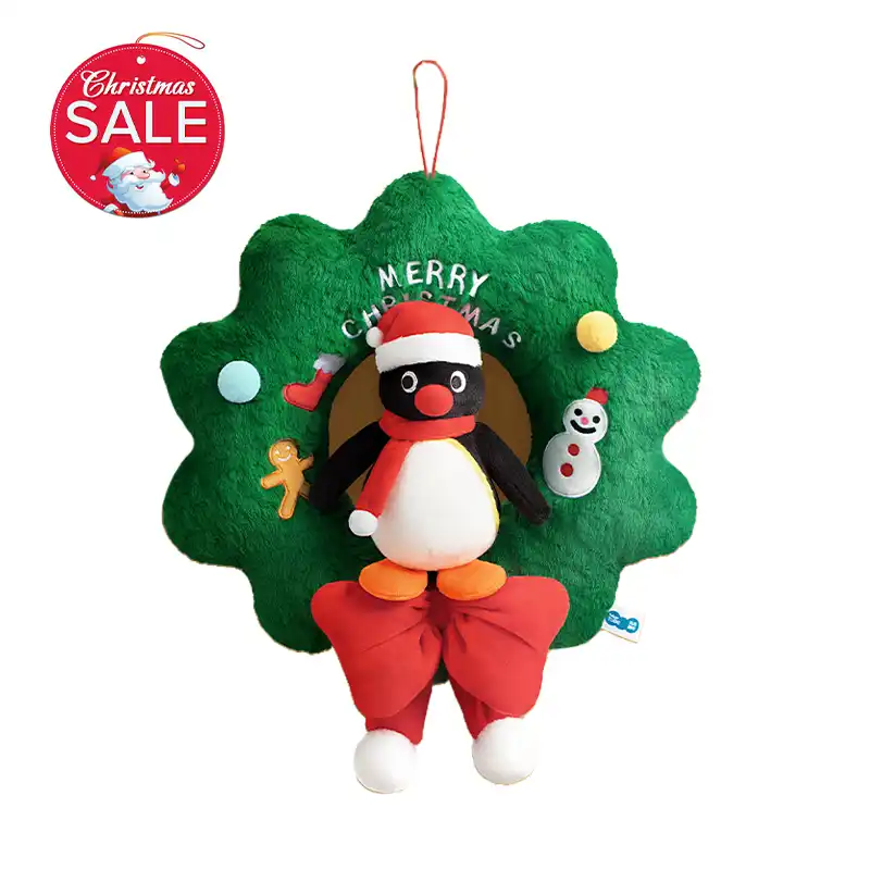 Pingu Christmas Wreath Plush Toy Christmas Gift