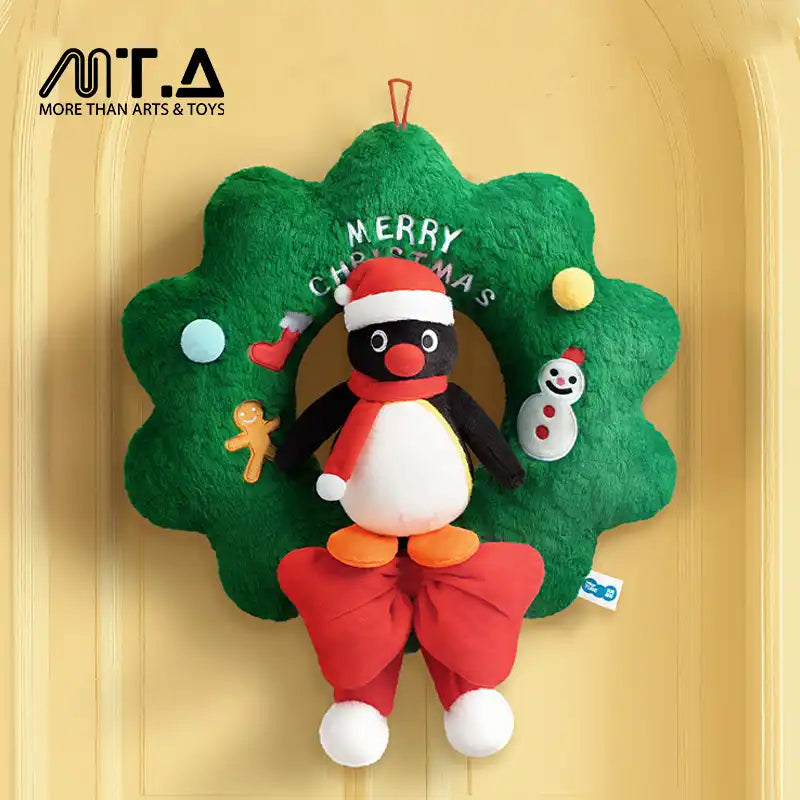 Pingu Christmas Wreath Plush Toy Christmas Gift